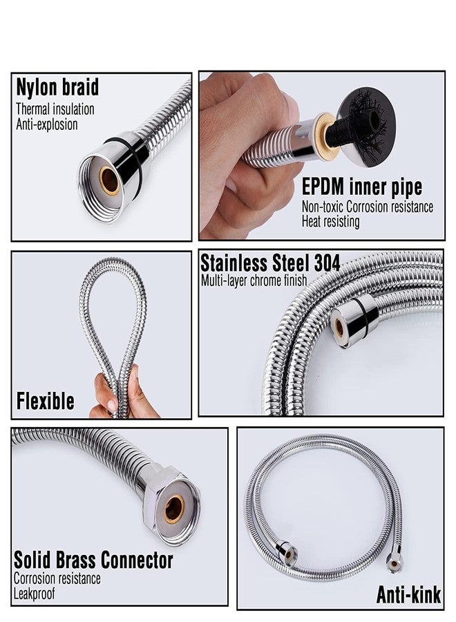 ALTURAS (ABS) Reva Health Faucet with 1.5-Meter Stainless Steel Chrome Finish Rubber Hose Pipe with Wall Hook - Image 5